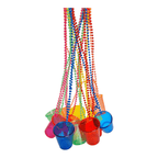 12 collares de perlas con vasos para shots translucidos