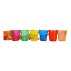 12 collares de perlas con vasos para shots translucidos