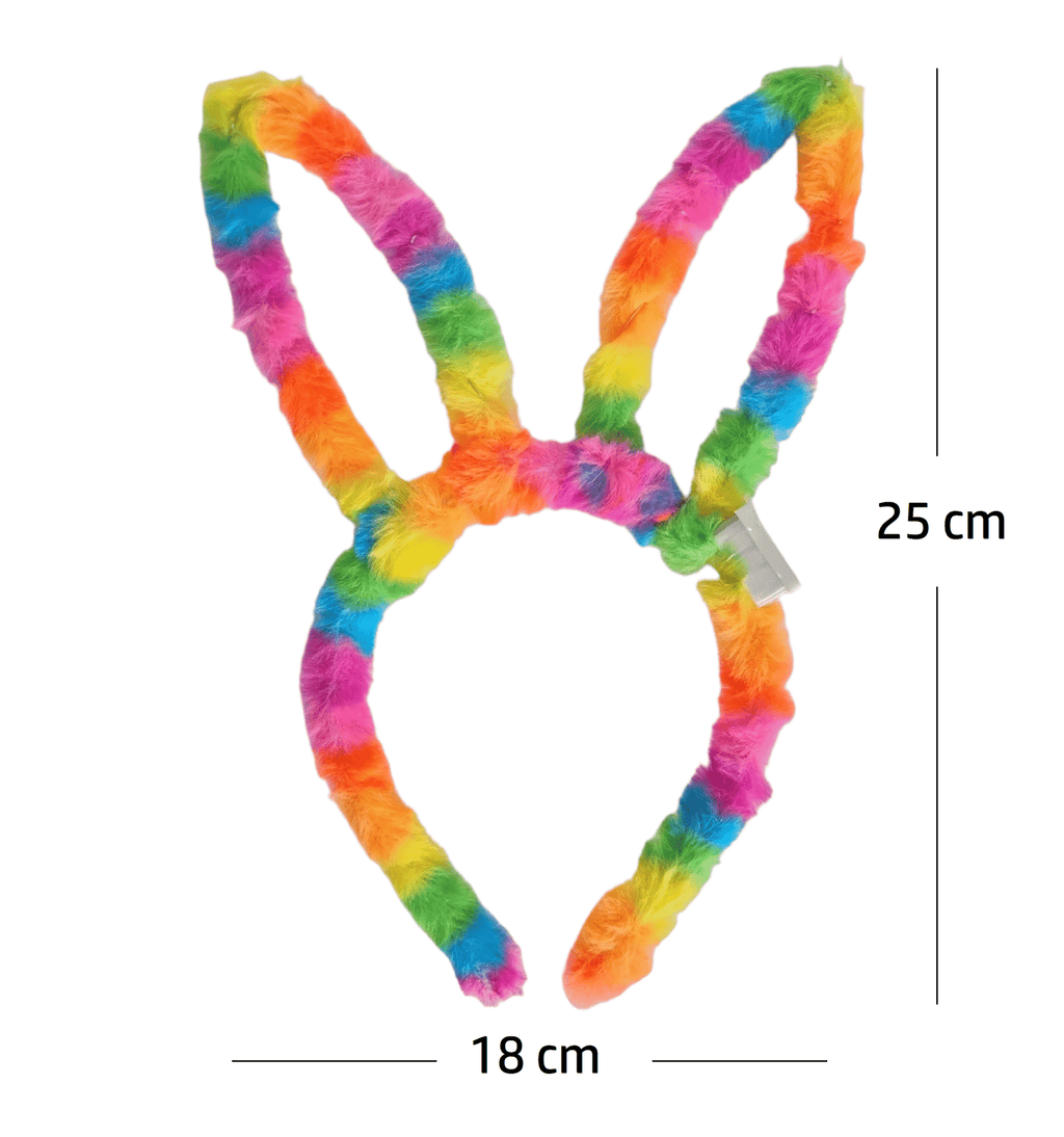 Diadema de conejo arcoíris con luz