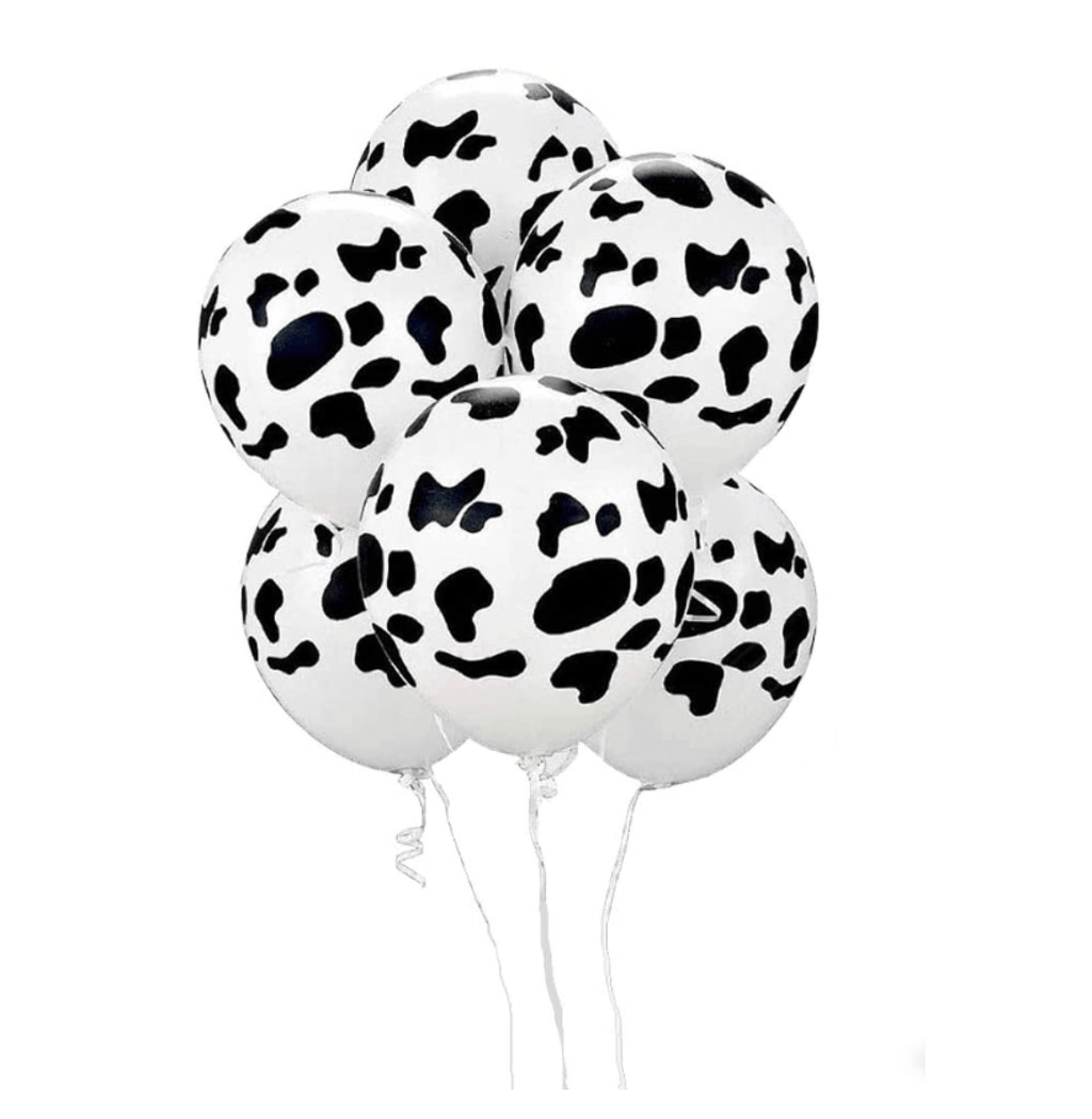 100 Globos látex no.12 con estampado de vaca