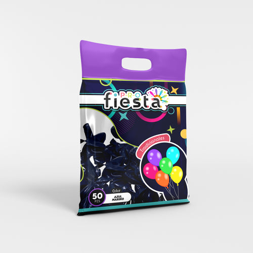 Bolsa 50 globos látex Azul Marino no.12