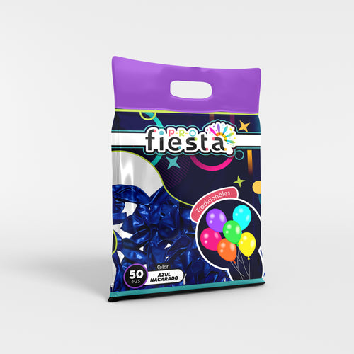 Bolsa 50 globos látex Azul Nacarado no.12