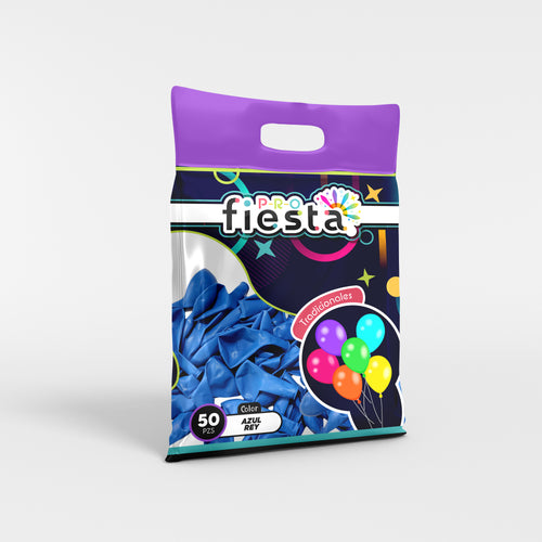 Bolsa 50 globos látex Azul Rey no.12