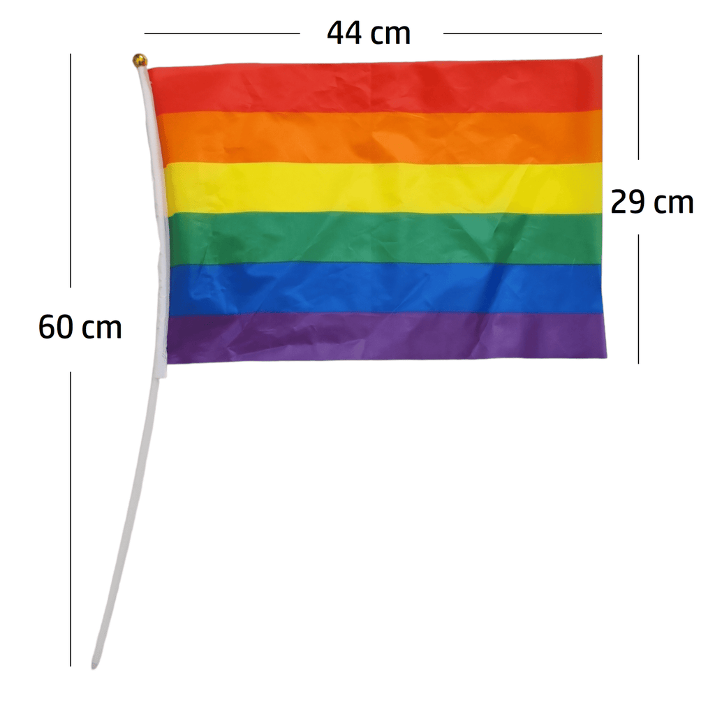 Bandera de arcoíris con asta