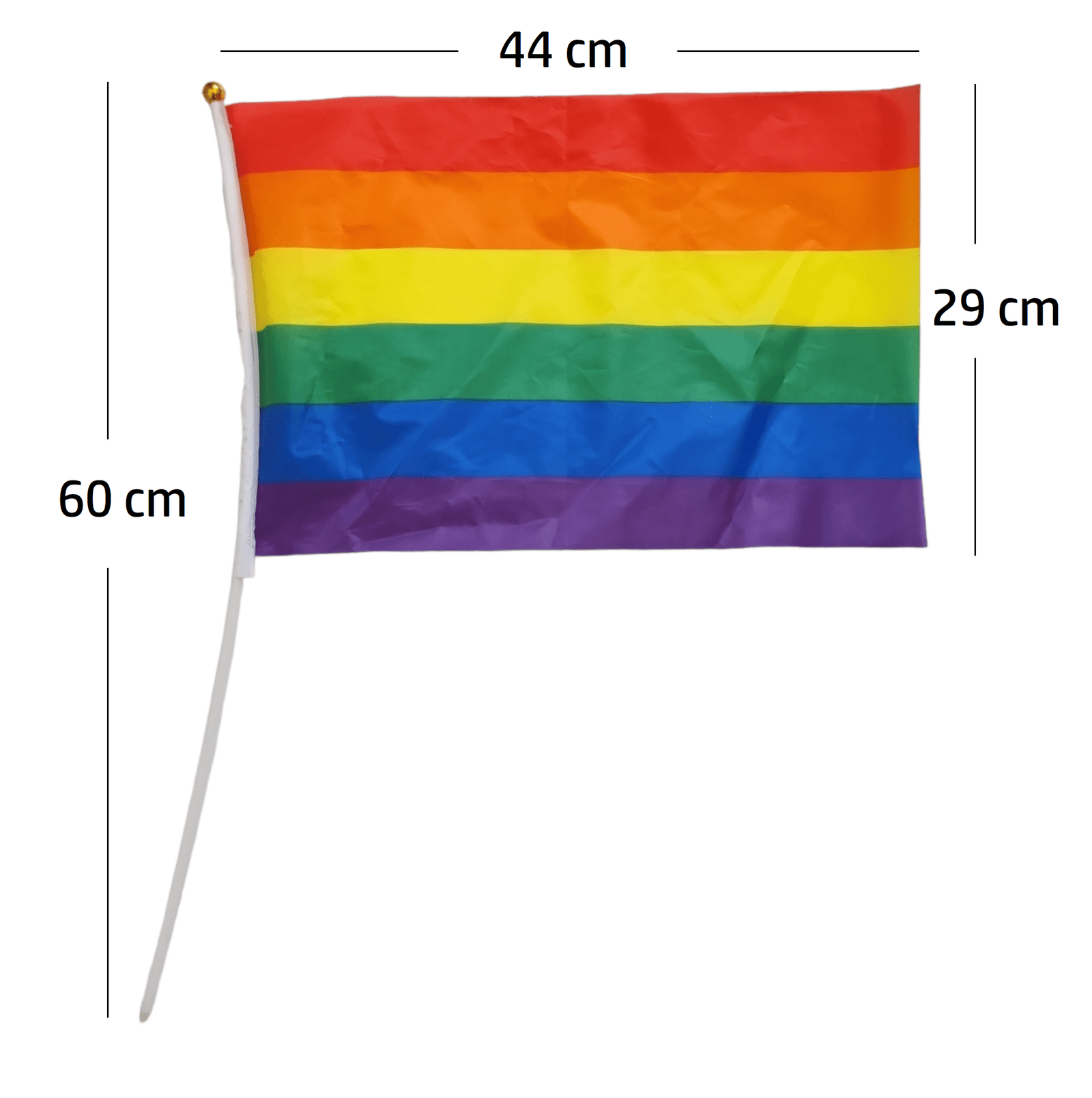 Bandera de arcoíris con asta