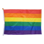Bandera de arcoíris con asta