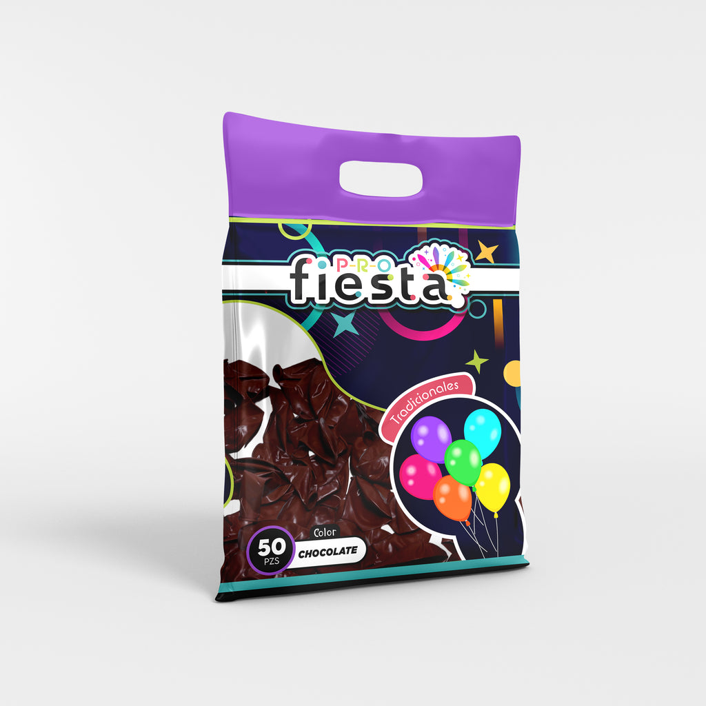 Bolsa 50 globos látex Chocolate no.12