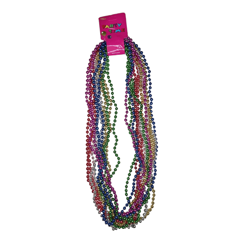 12 collares de perlas de colores
