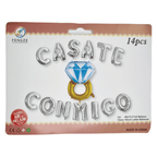Letrero de globo casate conmigo