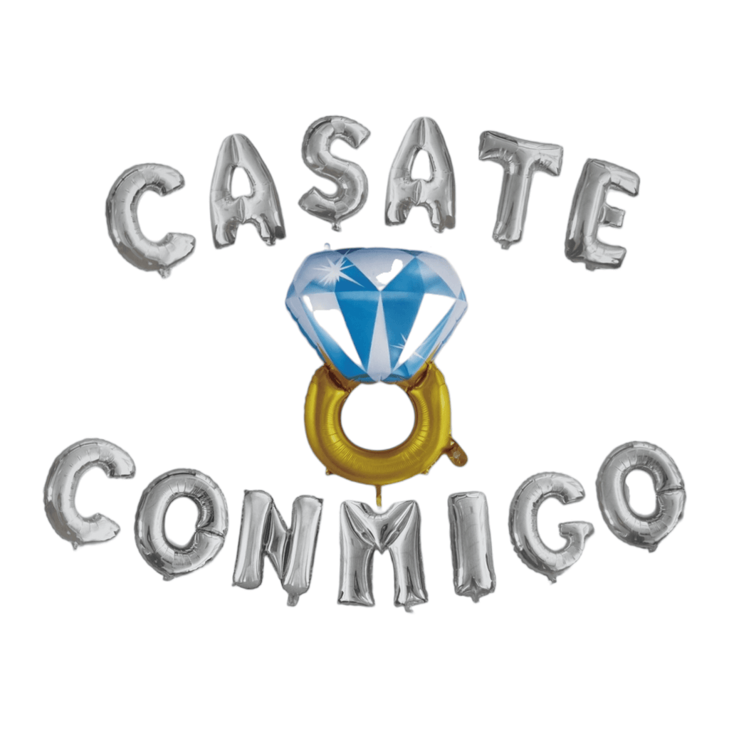 Letrero de globo casate conmigo