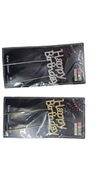 Cake topper Happy Birthday diamantes
