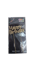 Cake topper Happy Birthday diamantes