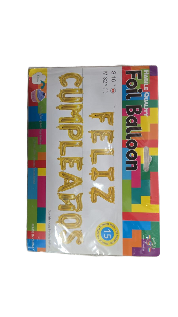Letrero de globos Feliz Cumpleaños 16"
