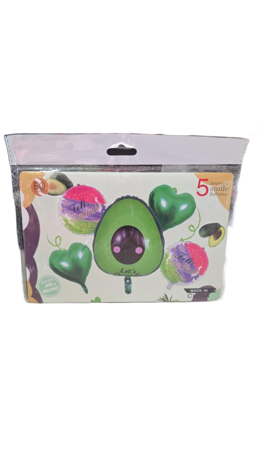 Set de globos aguacate Feliz Cumpleaños