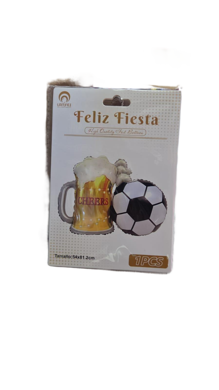 Globo metálico cerveza con balón