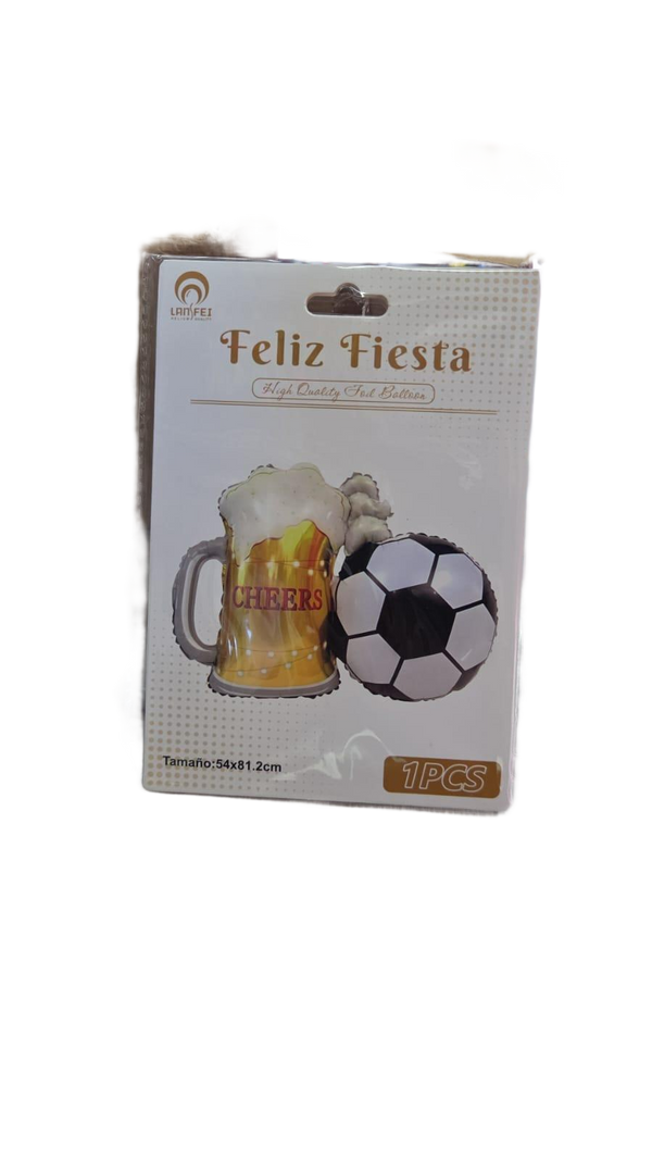 Globo metálico cerveza con balón