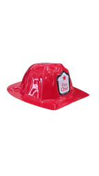 Sombrero de bombero plástico rojo Fire Chief