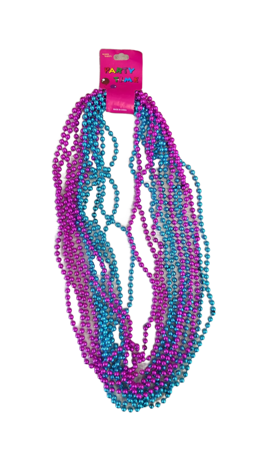 Collares de perlas baby shower rosa y azul