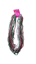 Collares de perlas tricolor verde blanco rojo