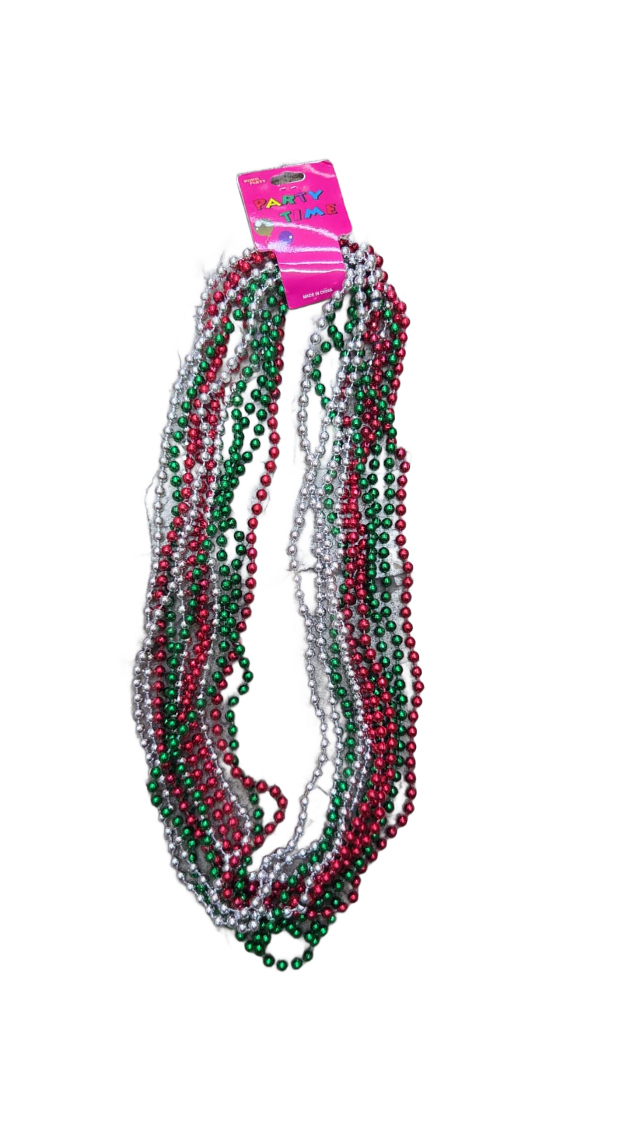 Collares de perlas tricolor verde blanco rojo