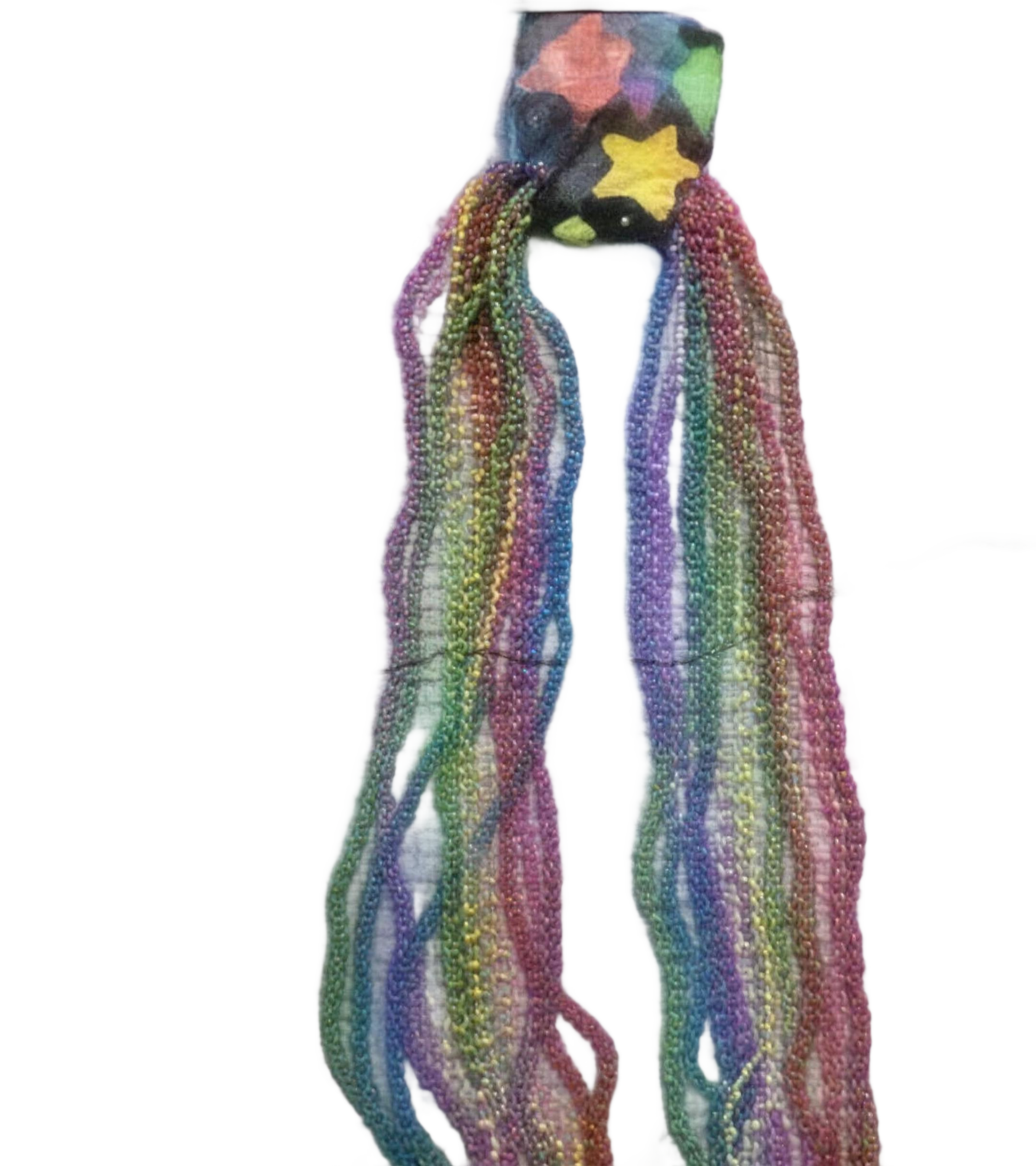 Collares de perlas de colores arcoíris