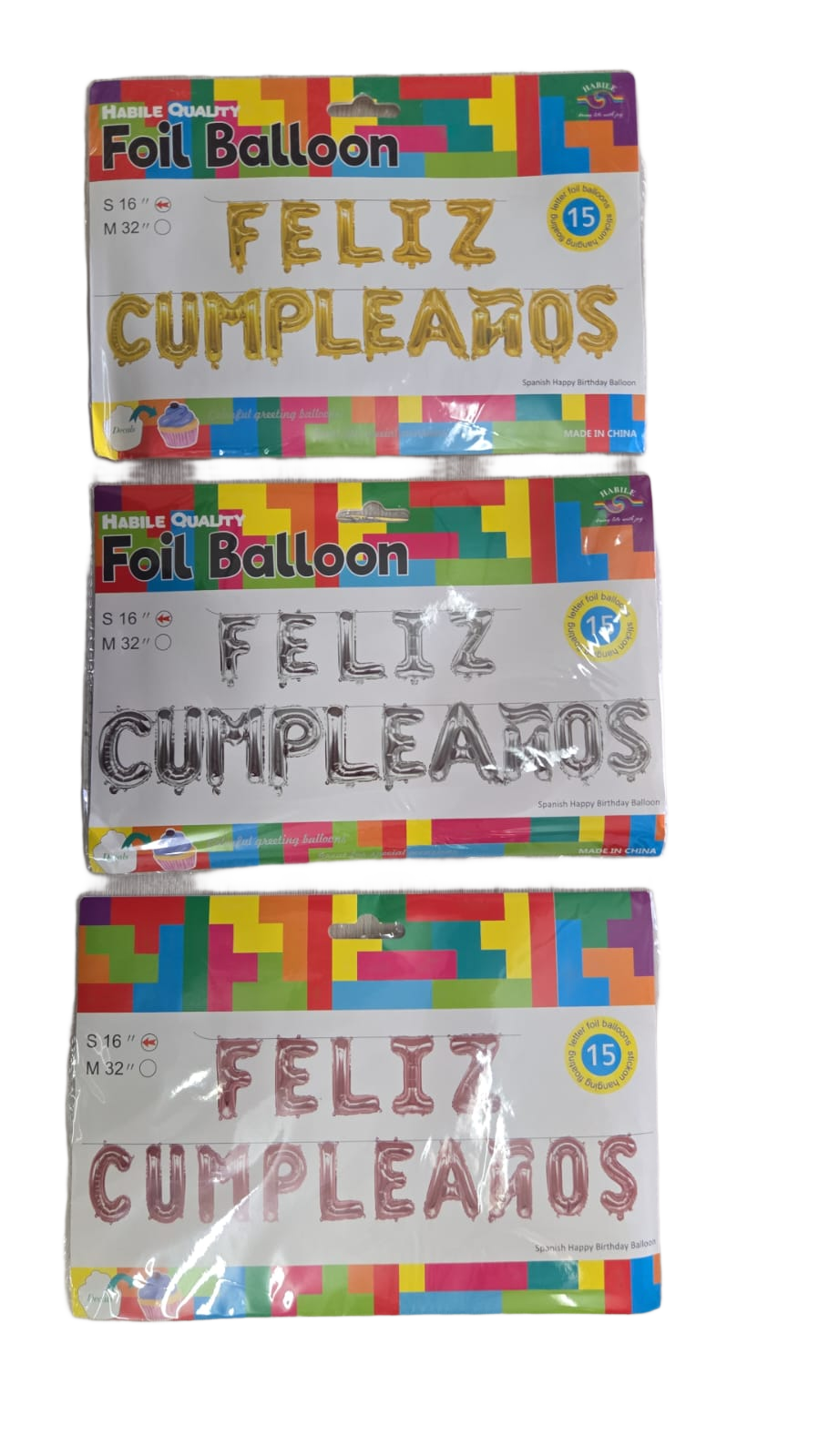 Letrero Feliz Cumpleaños empaques