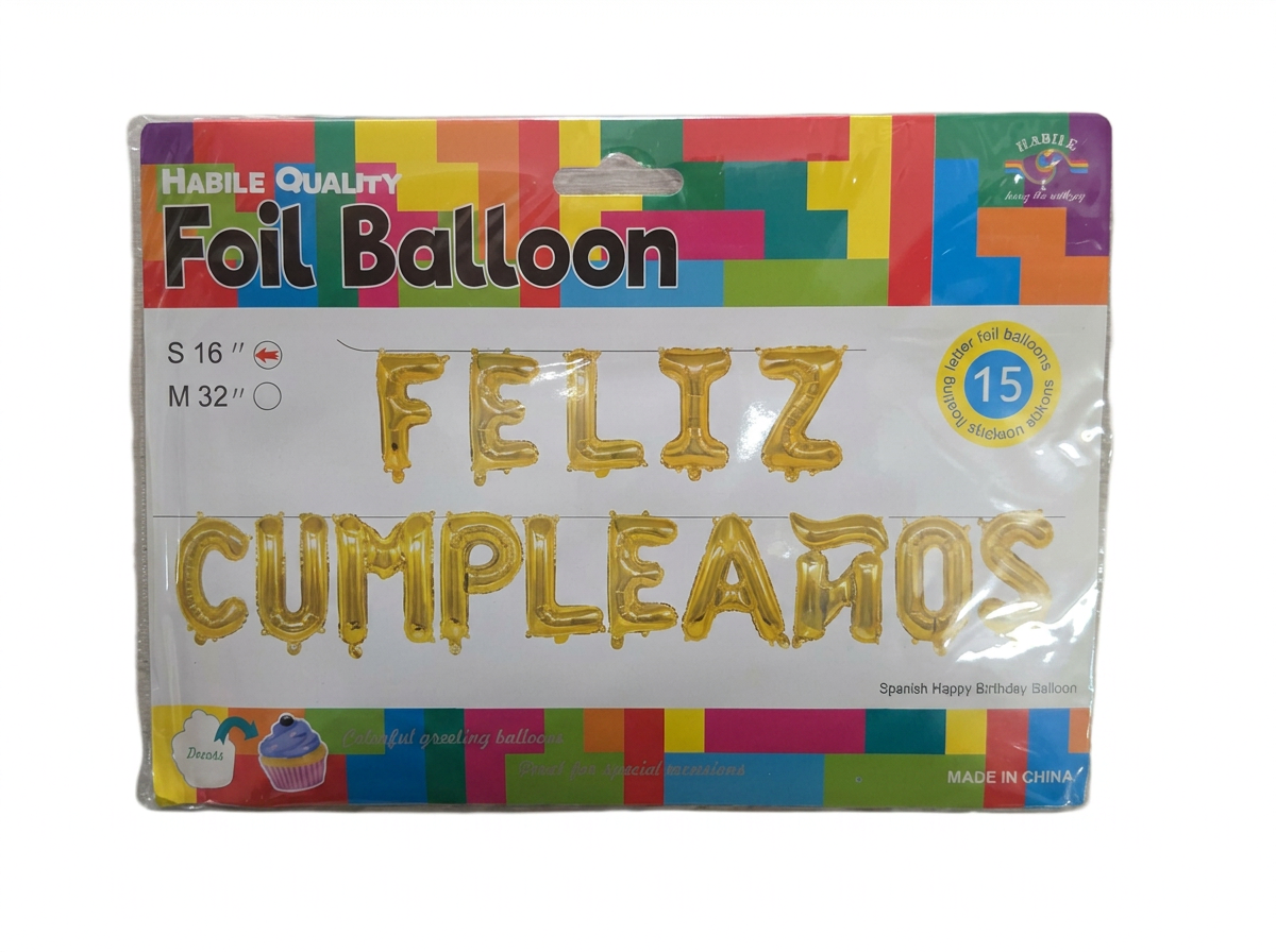 Letrero de globos Feliz Cumpleaños 16"