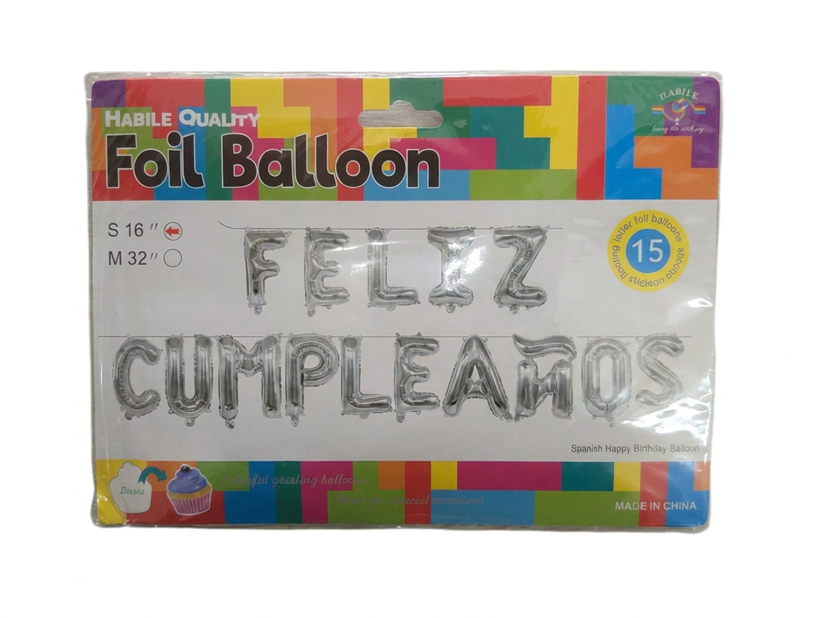 Letrero de globos Feliz Cumpleaños 16"