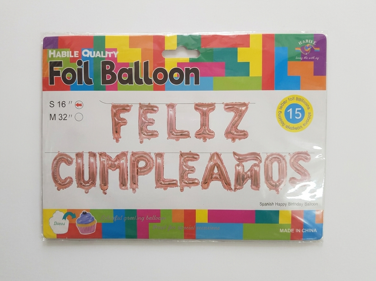 Letrero de globos Feliz Cumpleaños 16"
