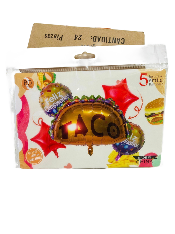 Set de globos Taco Feliz Cumpleaños