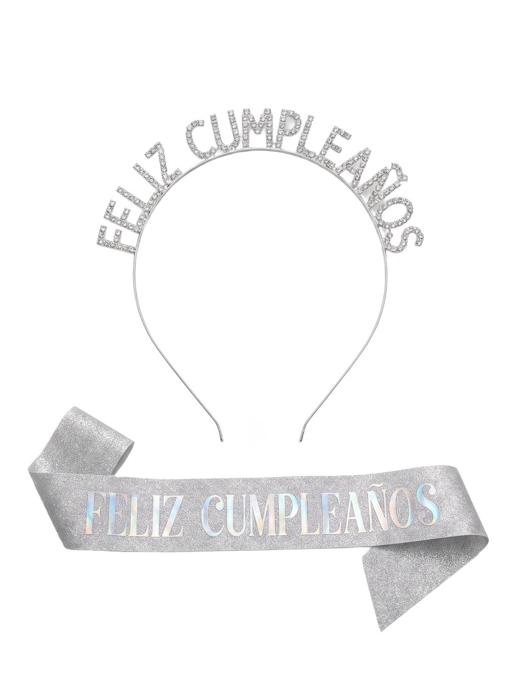 Diadema Feliz Cumpleaños con banda glitter