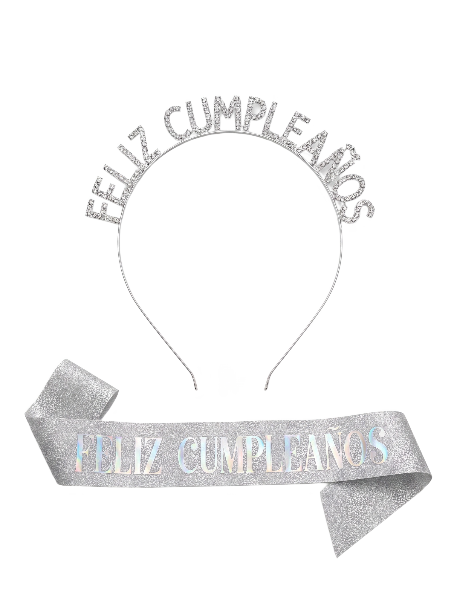 Diadema Feliz Cumpleaños con banda glitter