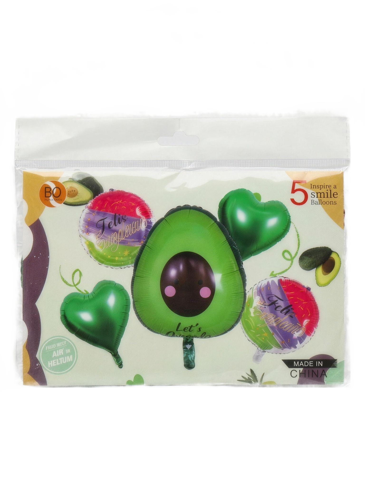 Set de globos aguacate Feliz Cumpleaños