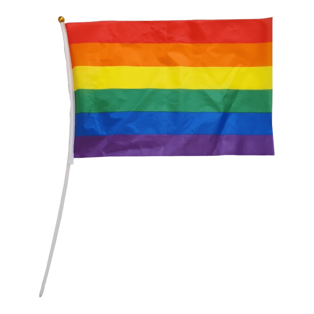 Bandera de arcoíris con asta