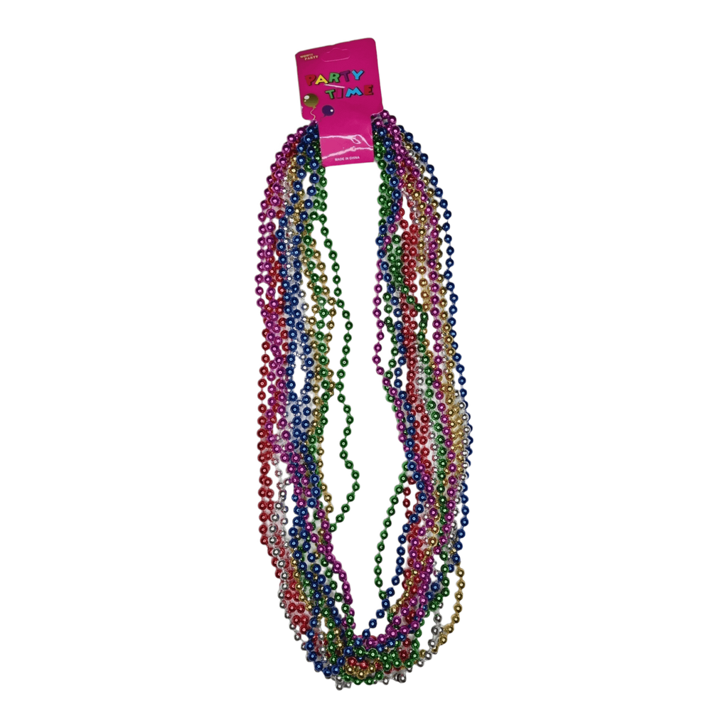 12 collares de perlas de colores