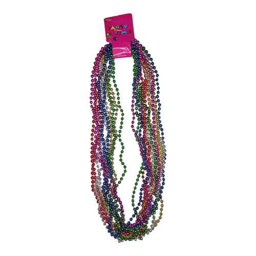 12 collares de perlas de colores