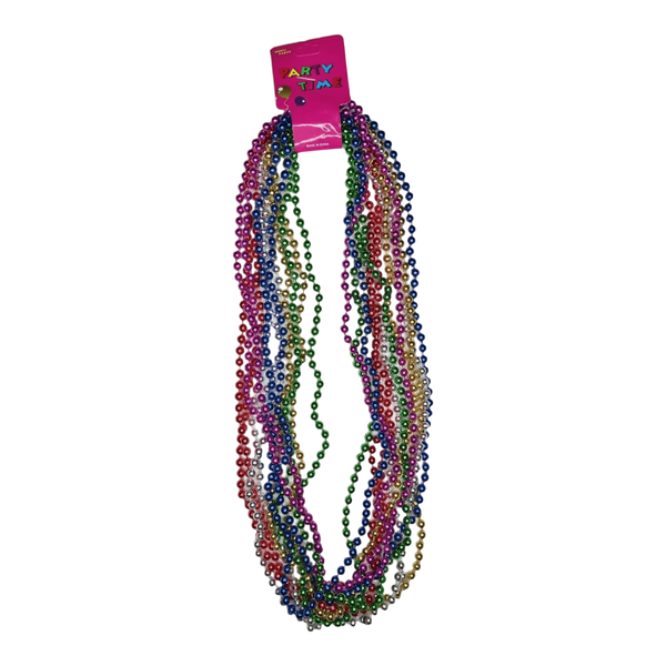 12 collares de perlas de colores