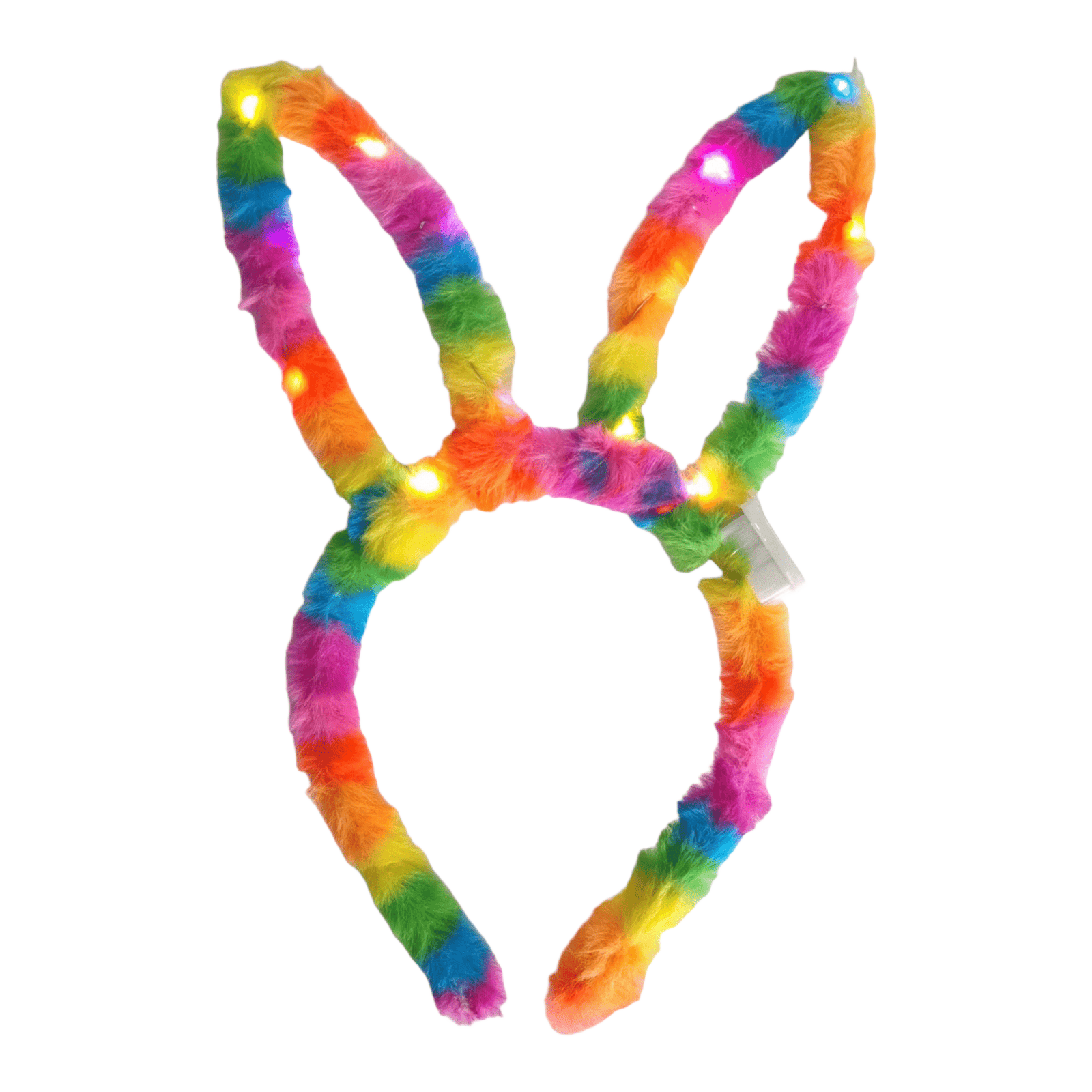 Diadema de conejo arcoíris con luz