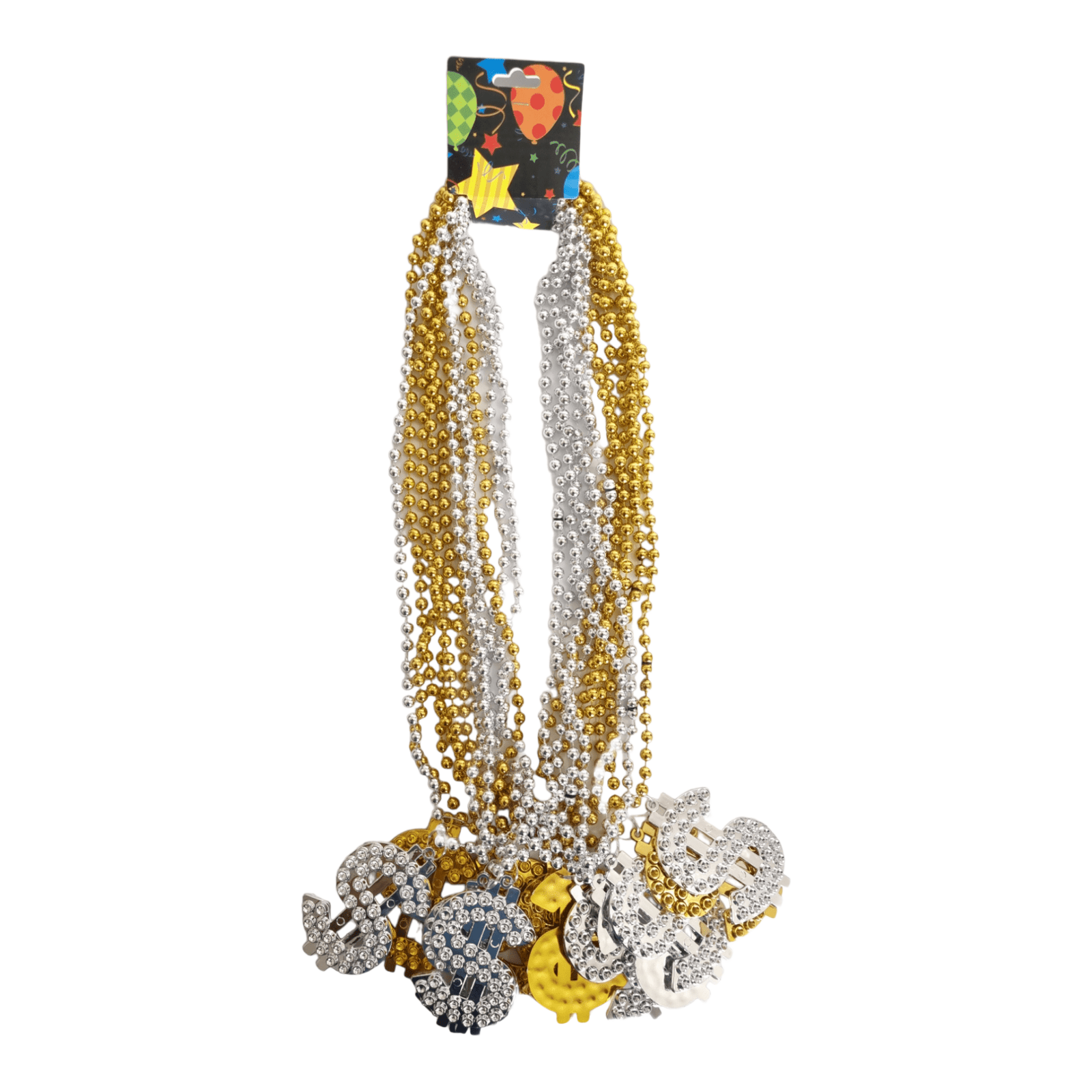 12 collares de perlas con signo de pesos