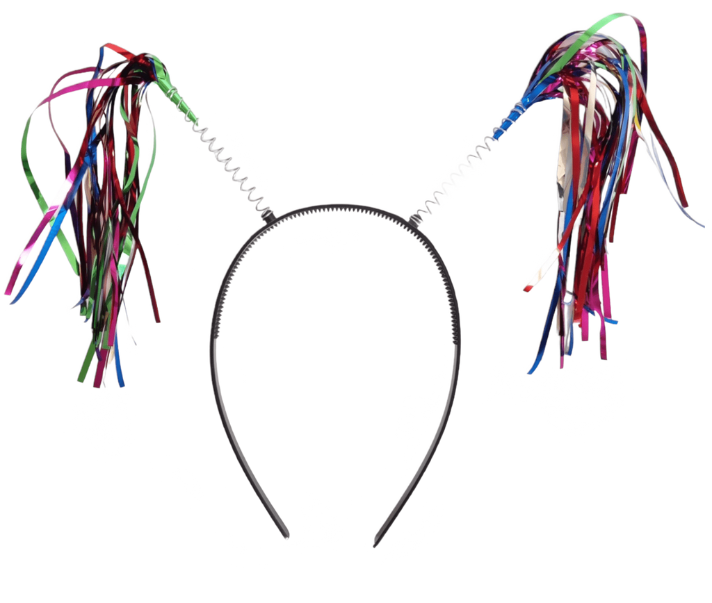 12 diademas con motitas de colores