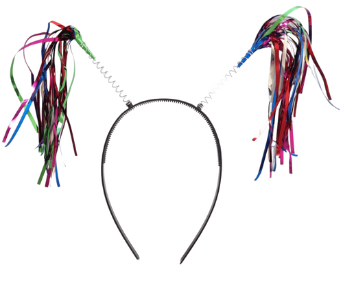 12 diademas con motitas de colores