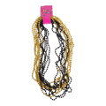 12 collares de perlas en negro y dorado