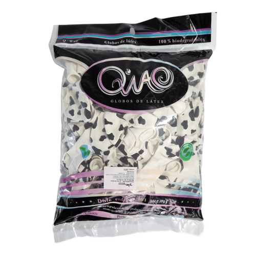 100 globos látex no.12 con estampado de vaca