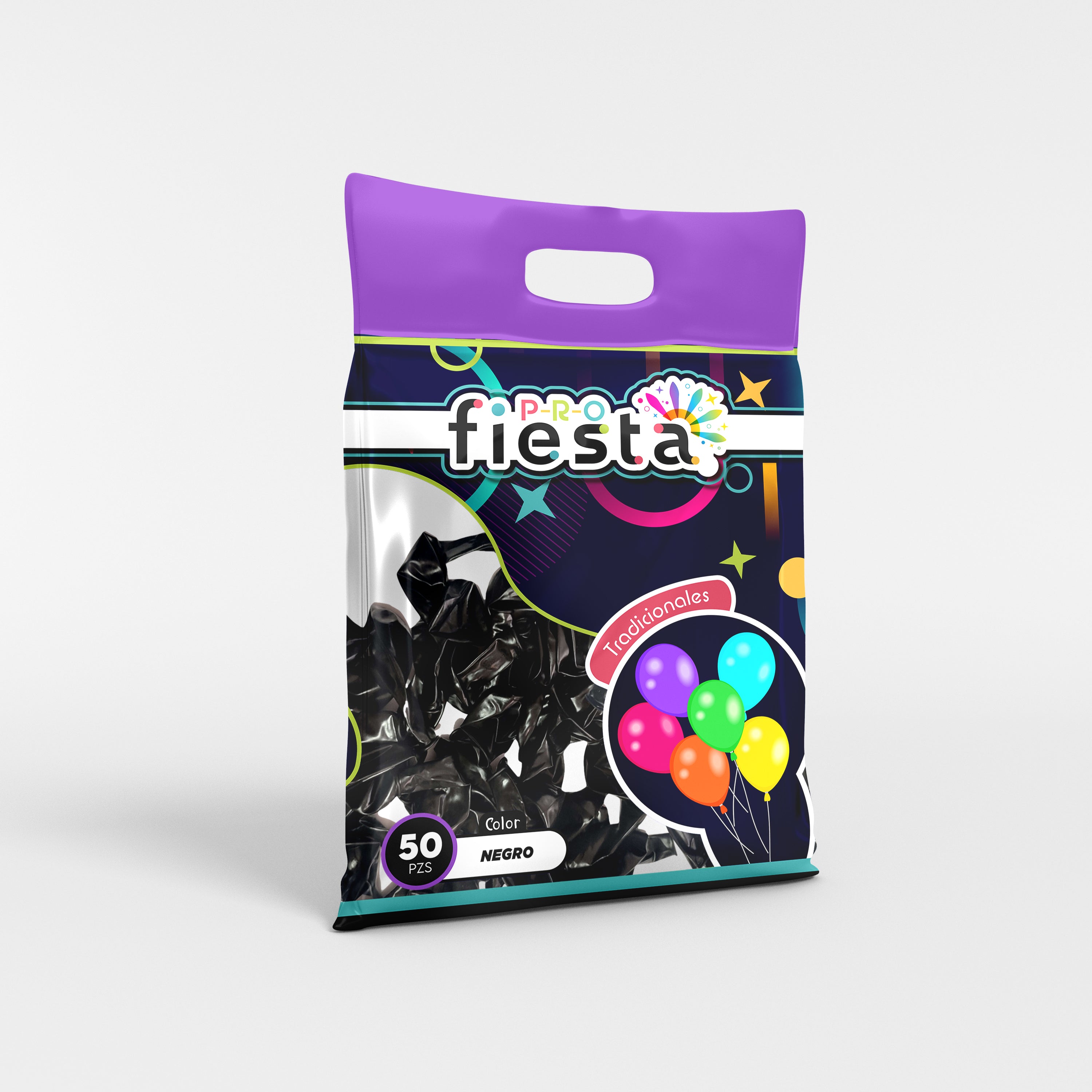 Bolsa 50 globos látex Negro no.12