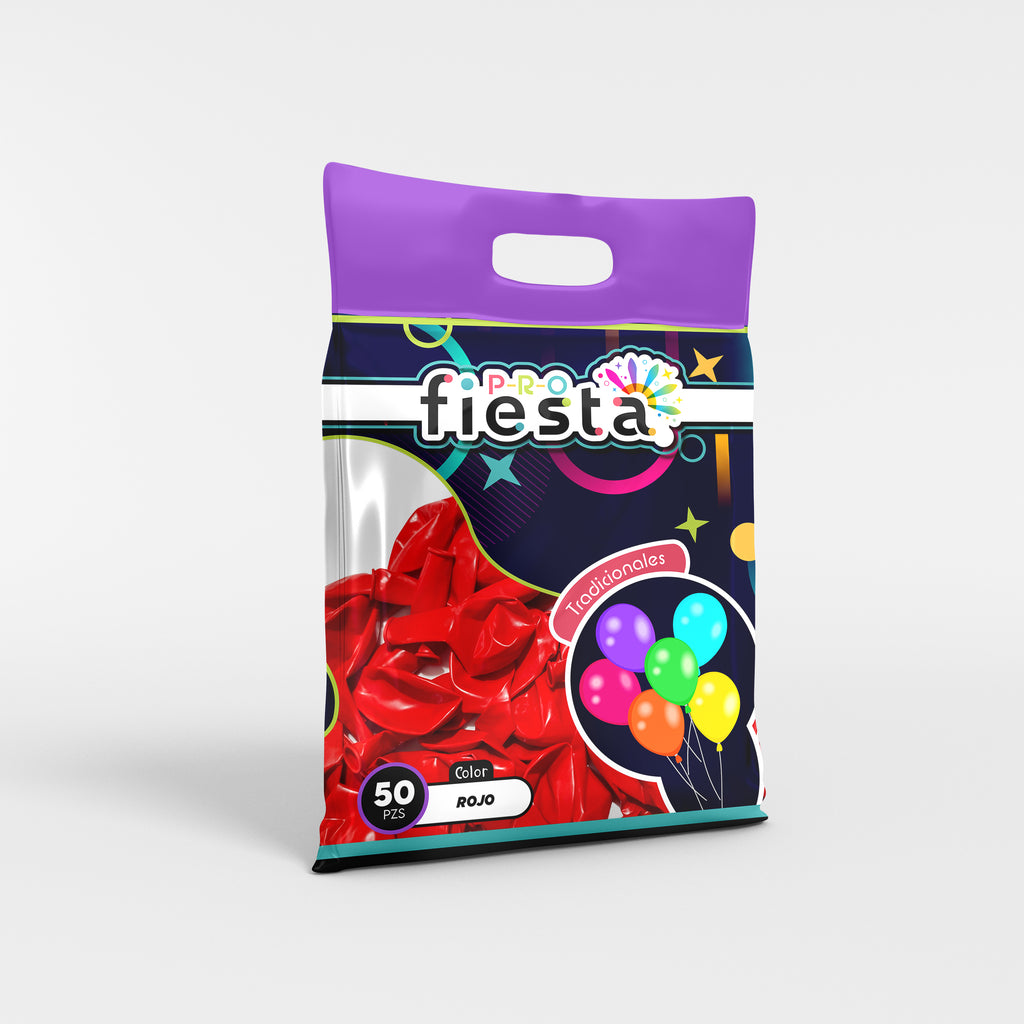 Bolsa 50 globos látex Rojo no.12