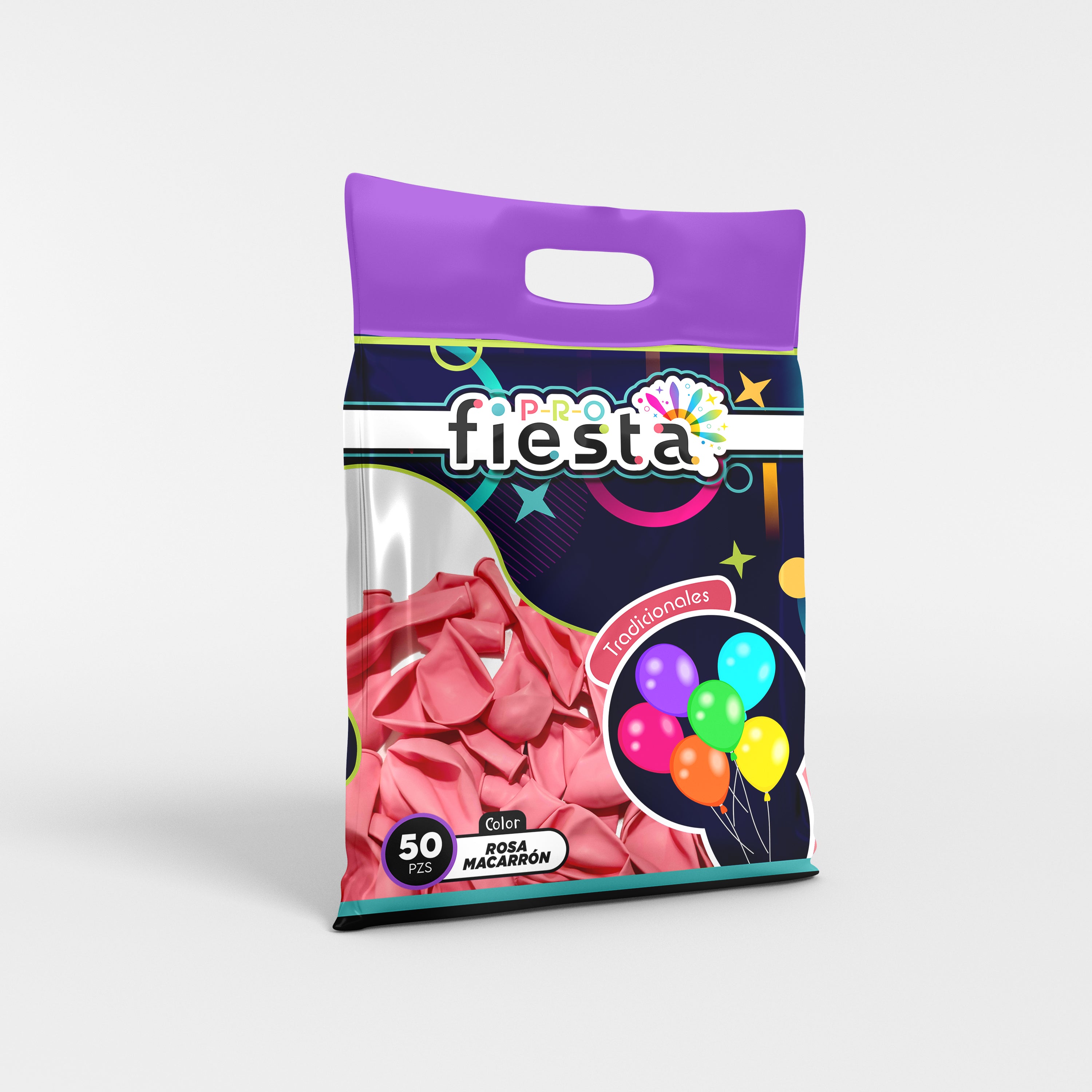 Bolsa 50 globos látex Rosa Macarrón no.12