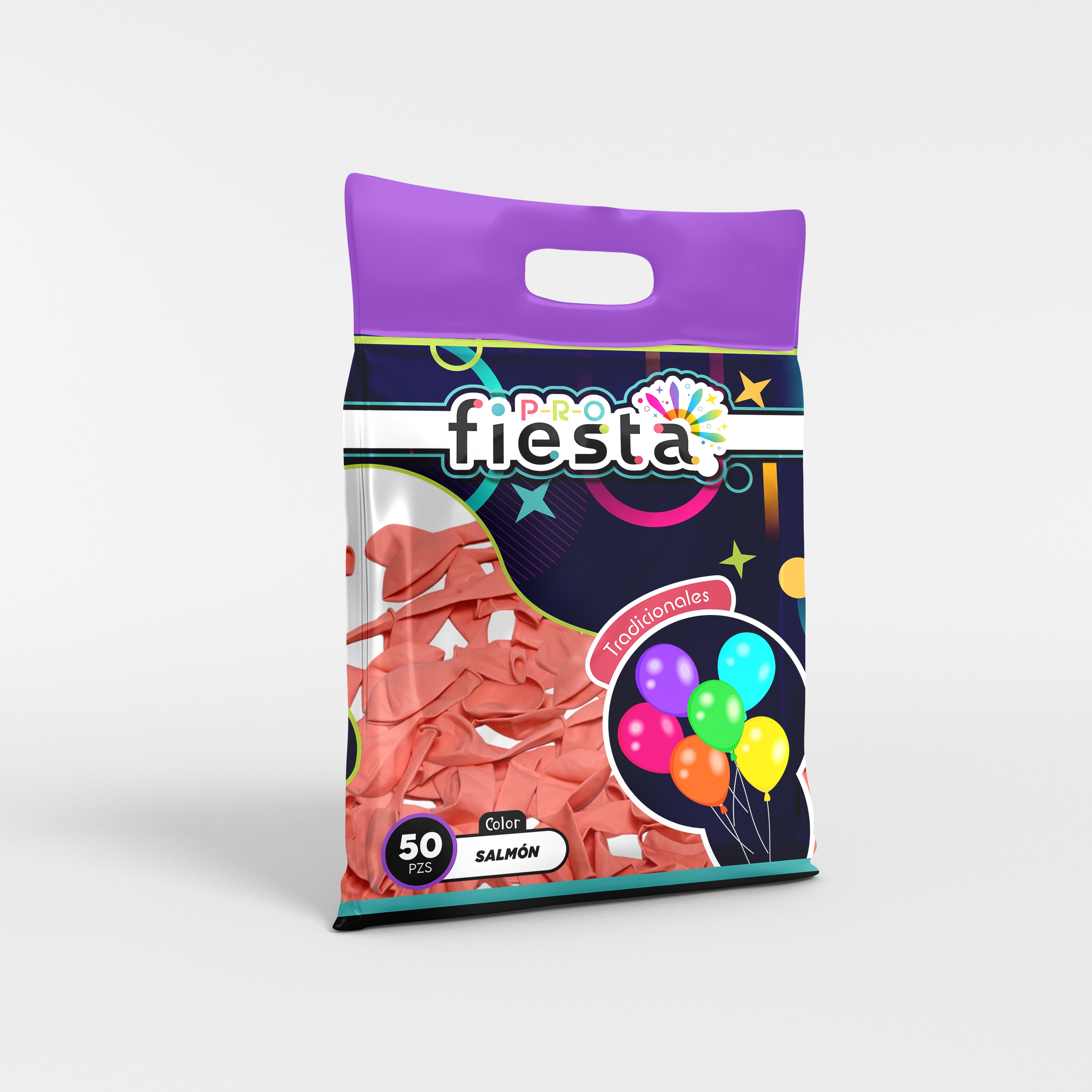 Bolsa 50 globos látex Salmón no.12