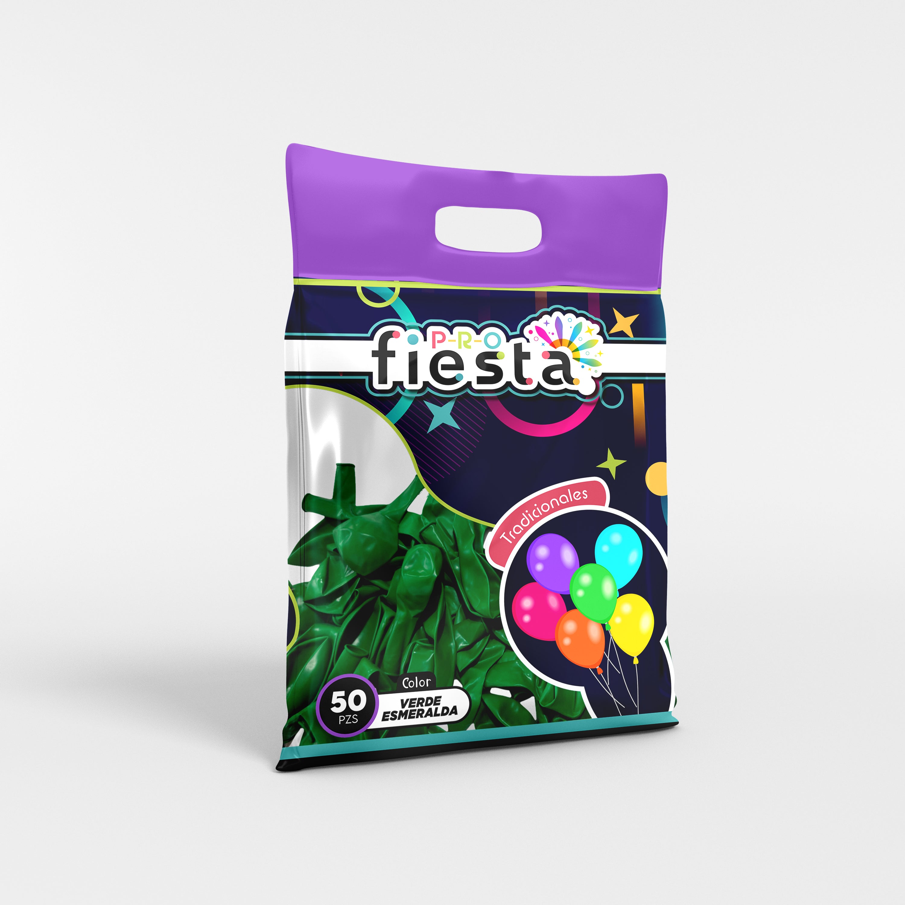 Bolsa 50 globos látex Verde Esmeralda no.12