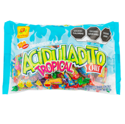 Caramelo Suave Aciduladito Tropical 100 piezas 5 grs