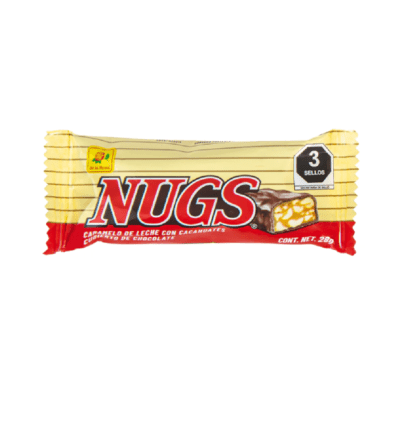 Chocolate Nugs Cajeta con Cacahuate 12 piezas 28 grs